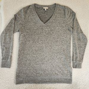 Lucky Brand Women's Med V-Neck Gray Long Sleeve Pullover Sweater Stretch